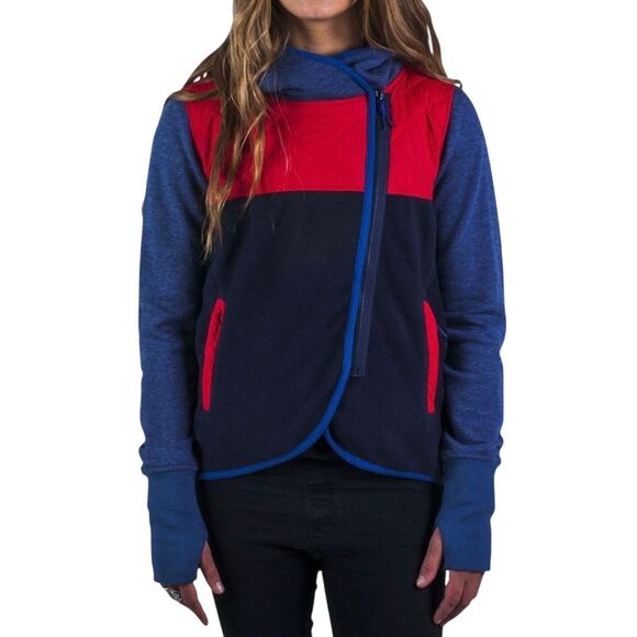 Holden Tops - Holden Sherpa Fleece Full Zip Hoodie ‎ Women Medium Blue Red